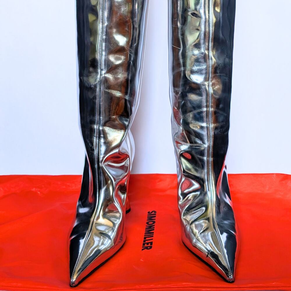 Simon Miller Verner Metallic Hourglass Heel Boots - Picture 4 of 14